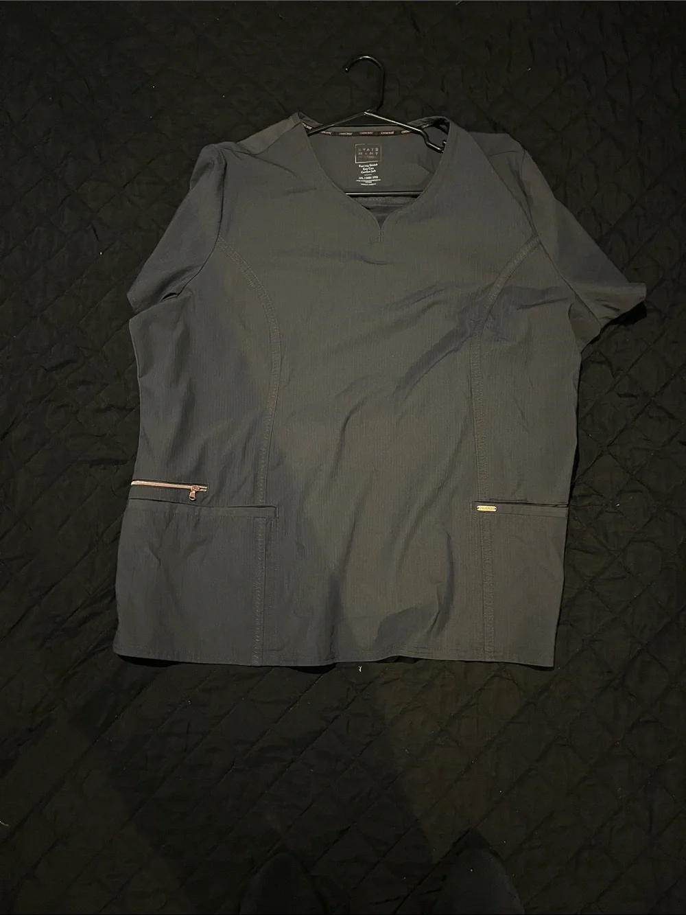 Men's Slate Gray Short-Sleeve Work Jacket with Zip Pocket